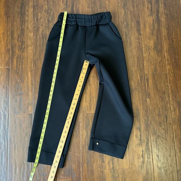 A DAY Trouser Pants Black MR Straight Leg Capri Stretch Minimalist - Picture 11 of 12